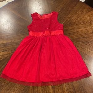 Holiday dress red sleeveless girl size 6/6x sequin